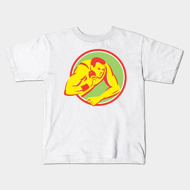 Shot Put Track and Field Athlete Retro Kids T-Shirt by patrimonio